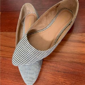 Striped ballerina flats
